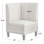 Asiento esquinero tapizado crema con respaldo acanalado – 1 persona