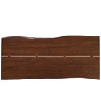 Mesa de comedor de madera de acacia con borde natural, crema/dorado y negro, para 10 personas
