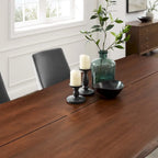 Mesa de comedor de madera de acacia con borde natural, crema/dorado y negro, para 10 personas