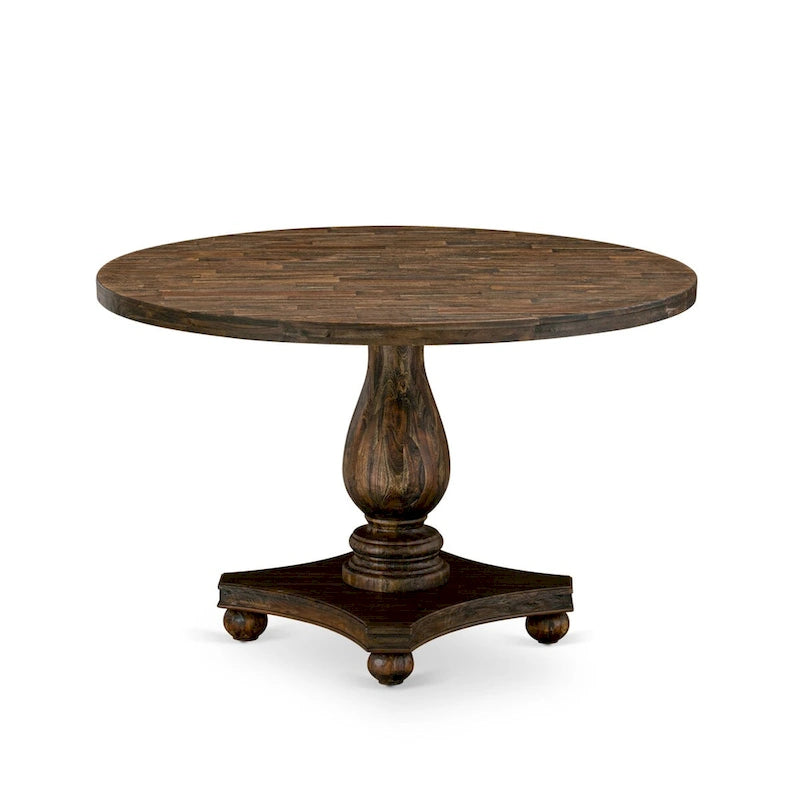 East West Furniture Juego de mesa de comedor - una mesa de comedor y sillas de tela de lino Limelight, Jacobean envejecido (opción de piezas)
