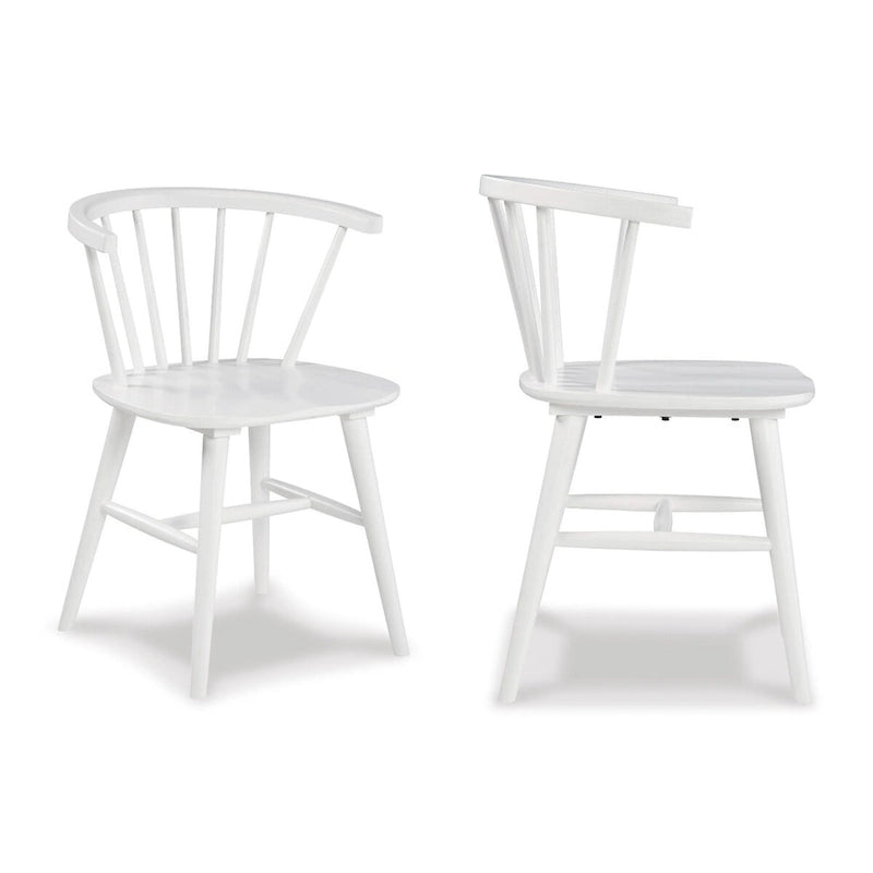 Juego de comedor de 7 piezas Roundhill Alwynn en blanco y madera natural, mesa de comedor con 6 sillas Windsor