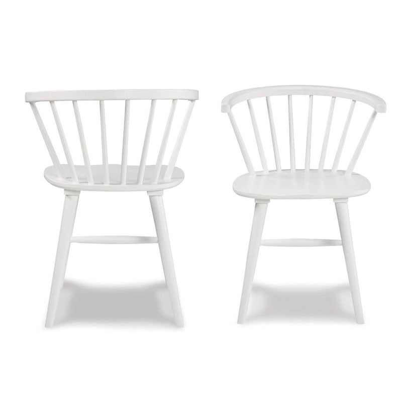 Juego de comedor de 7 piezas Roundhill Alwynn en blanco y madera natural, mesa de comedor con 6 sillas Windsor