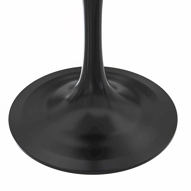Mesa de comedor de pedestal redonda blanca con superficie de resina – Capacidad para 2 a 4 personas