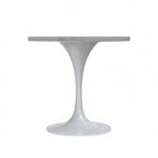 Mesa de comedor de pedestal redonda blanca con superficie de resina – Capacidad para 2 a 4 personas