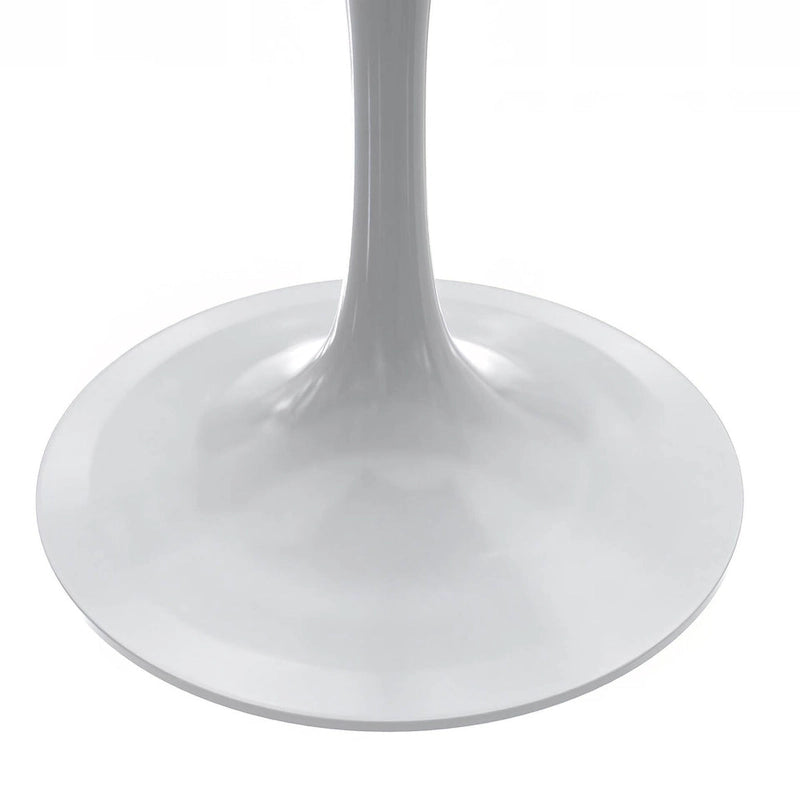 Mesa de comedor de pedestal redonda blanca con superficie de resina – Capacidad para 2 a 4 personas