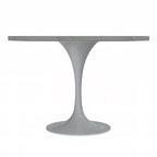 Mesa de comedor de pedestal redonda blanca con superficie de resina – Capacidad para 2 a 4 personas