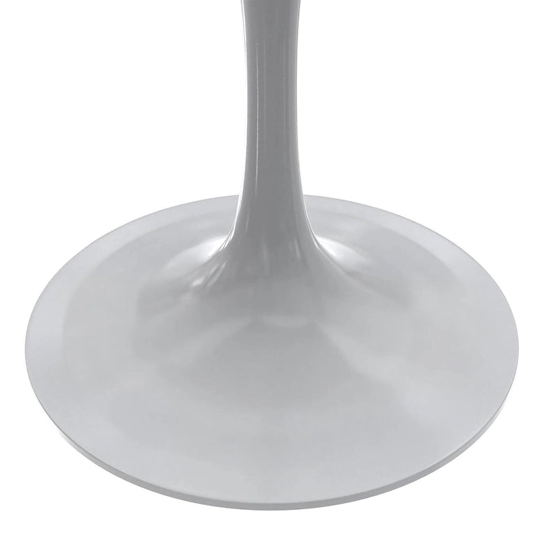 Mesa de comedor de pedestal redonda blanca con superficie de resina – Capacidad para 2 a 4 personas