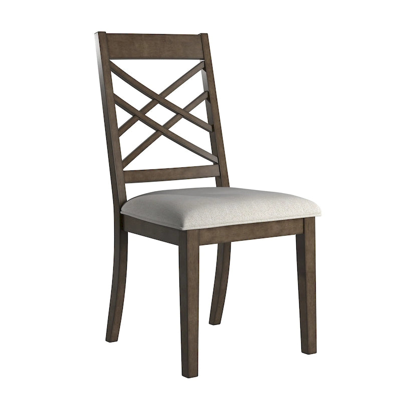 Sillas de comedor tapizadas con respaldo de celosía, opciones en color espresso/multicolor, juego de 2