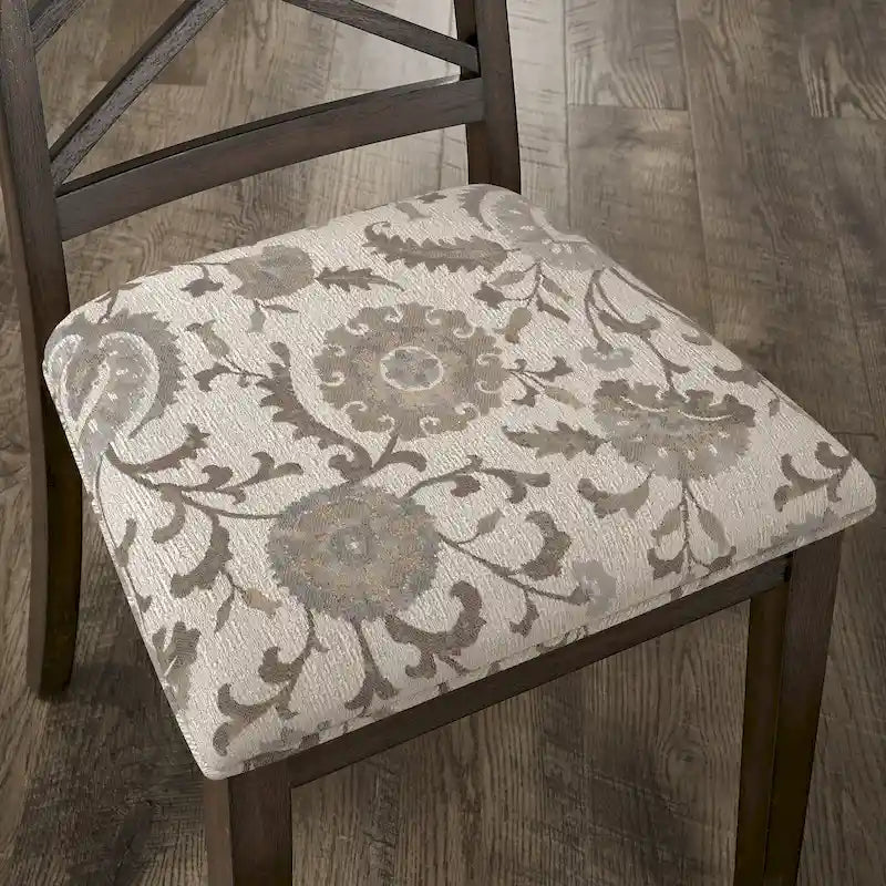Sillas de comedor tapizadas con respaldo de celosía, opciones en color espresso/multicolor, juego de 2