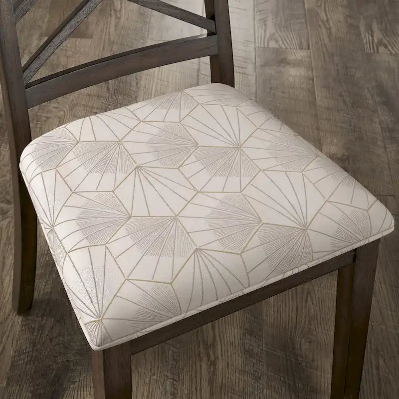 Sillas de comedor tapizadas con respaldo de celosía, opciones en color espresso/multicolor, juego de 2