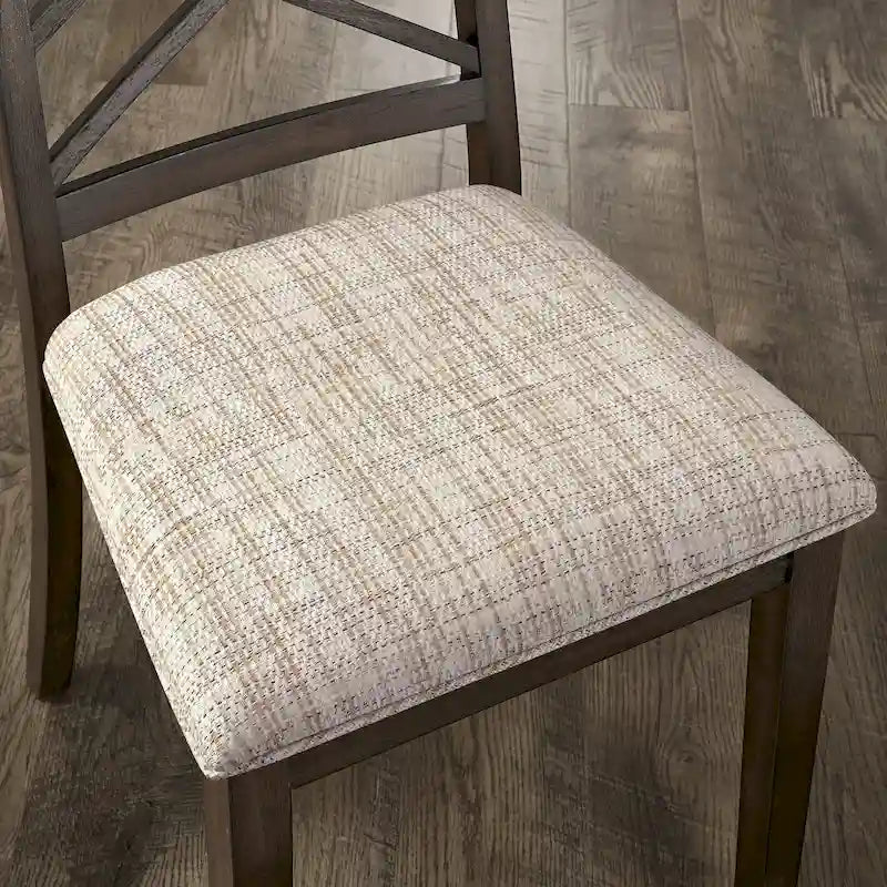 Sillas de comedor tapizadas con respaldo de celosía, opciones en color espresso/multicolor, juego de 2