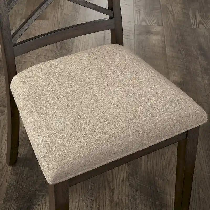 Sillas de comedor tapizadas con respaldo de celosía, opciones en color espresso/multicolor, juego de 2