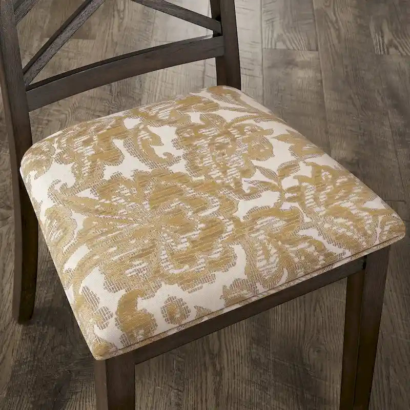 Sillas de comedor tapizadas con respaldo de celosía, opciones en color espresso/multicolor, juego de 2