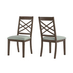 Sillas de comedor tapizadas con respaldo de celosía, opciones en color espresso/multicolor, juego de 2