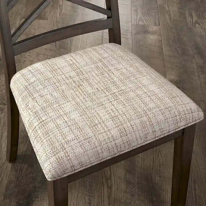 Sillas de comedor tapizadas con respaldo de celosía, opciones en color espresso/multicolor, juego de 2
