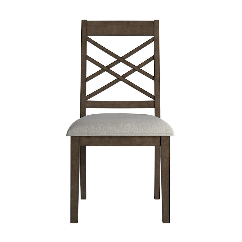 Sillas de comedor tapizadas con respaldo de celosía, opciones en color espresso/multicolor, juego de 2
