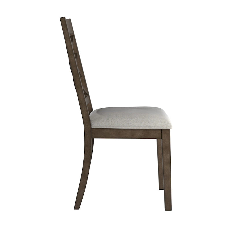 Sillas de comedor tapizadas con respaldo de celosía, opciones en color espresso/multicolor, juego de 2