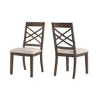 Sillas de comedor tapizadas con respaldo de celosía, opciones en color espresso/multicolor, juego de 2