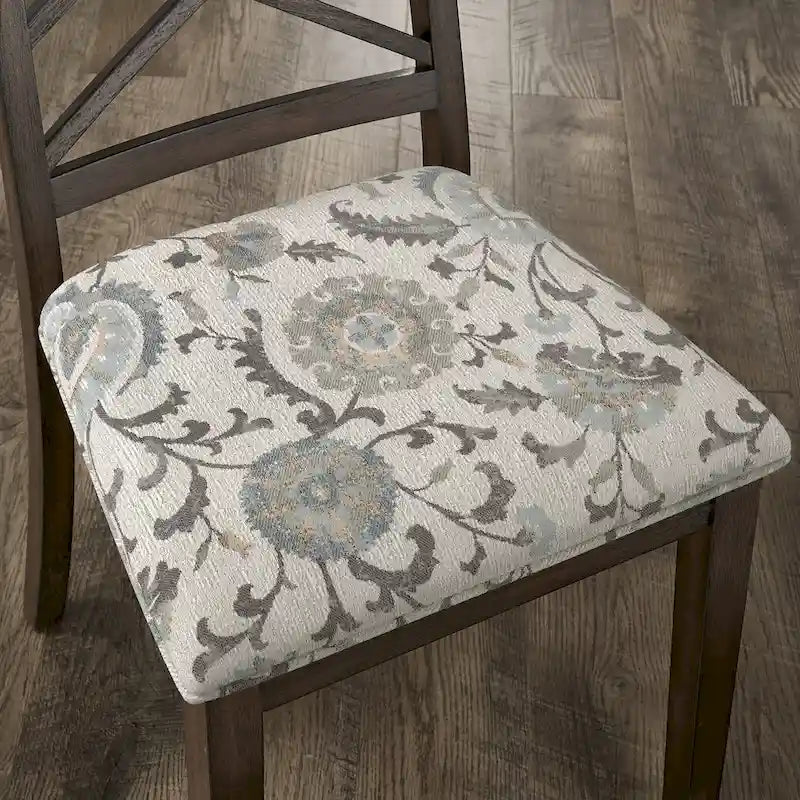Sillas de comedor tapizadas con respaldo de celosía, opciones en color espresso/multicolor, juego de 2