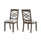 Sillas de comedor tapizadas con respaldo de celosía, opciones en color espresso/multicolor, juego de 2