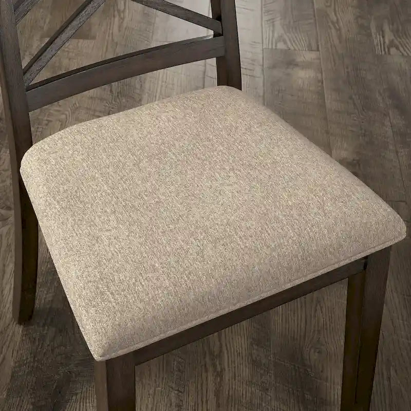 Sillas de comedor tapizadas con respaldo de celosía, opciones en color espresso/multicolor, juego de 2
