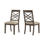Sillas de comedor tapizadas con respaldo de celosía, opciones en color espresso/multicolor, juego de 2