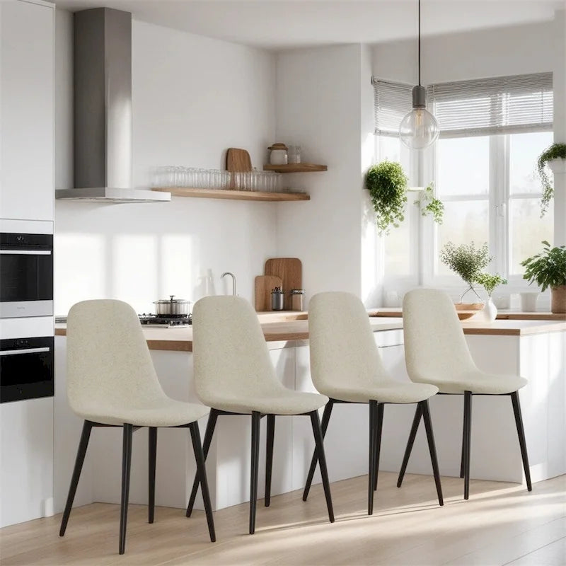 Sillas de Comedor Modernas con Patas Metálicas (Juego de 4) - N/A