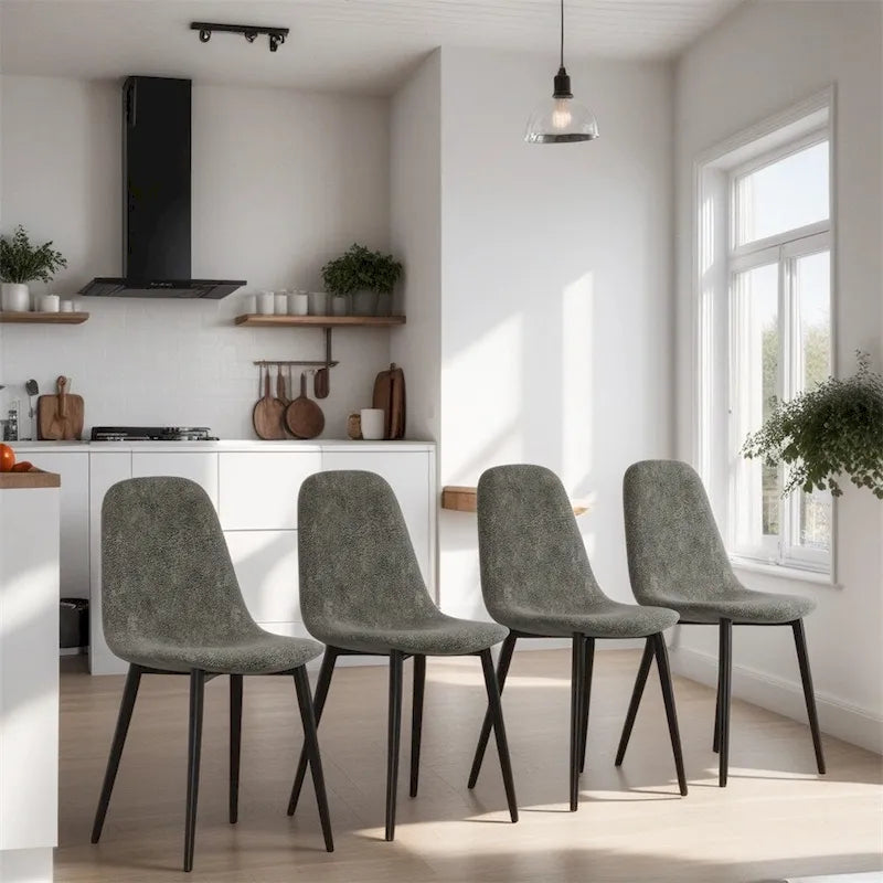 Sillas de Comedor Modernas con Patas Metálicas (Juego de 4) - N/A