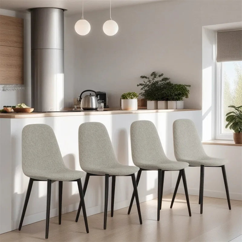 Sillas de Comedor Modernas con Patas Metálicas (Juego de 4) - N/A
