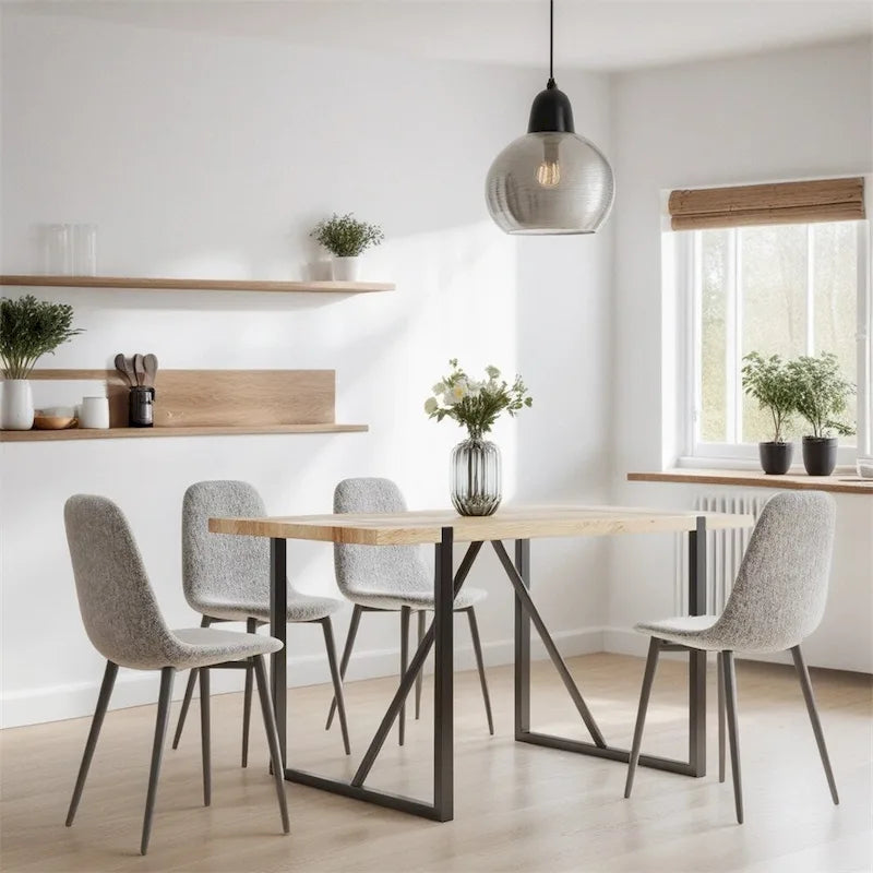 Sillas de Comedor Modernas con Patas Metálicas (Juego de 4) - N/A