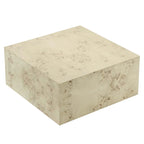 Mesa de centro cuadrada de 91 cm de madera de olmo, olmo blanqueado/natural, 1 asiento