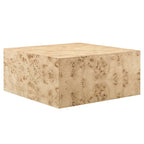 Mesa de centro cuadrada de 91 cm de madera de olmo, olmo blanqueado/natural, 1 asiento