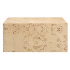 Mesa de centro cuadrada de 91 cm de madera de olmo, olmo blanqueado/natural, 1 asiento