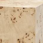 Mesa de centro cuadrada de 91 cm de madera de olmo, olmo blanqueado/natural, 1 asiento