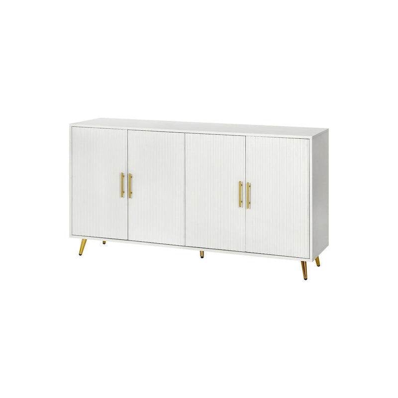 Armario de almacenamiento de 4 puertas blanco/azul marino con estantes ajustables – Requiere montaje entre 2 personas