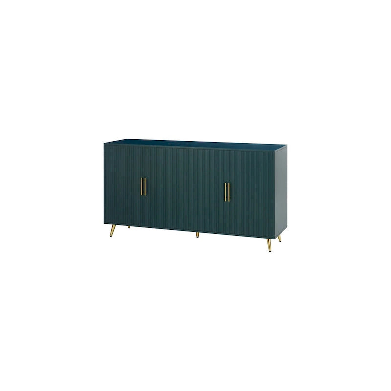 Armario de almacenamiento de 4 puertas blanco/azul marino con estantes ajustables – Requiere montaje entre 2 personas