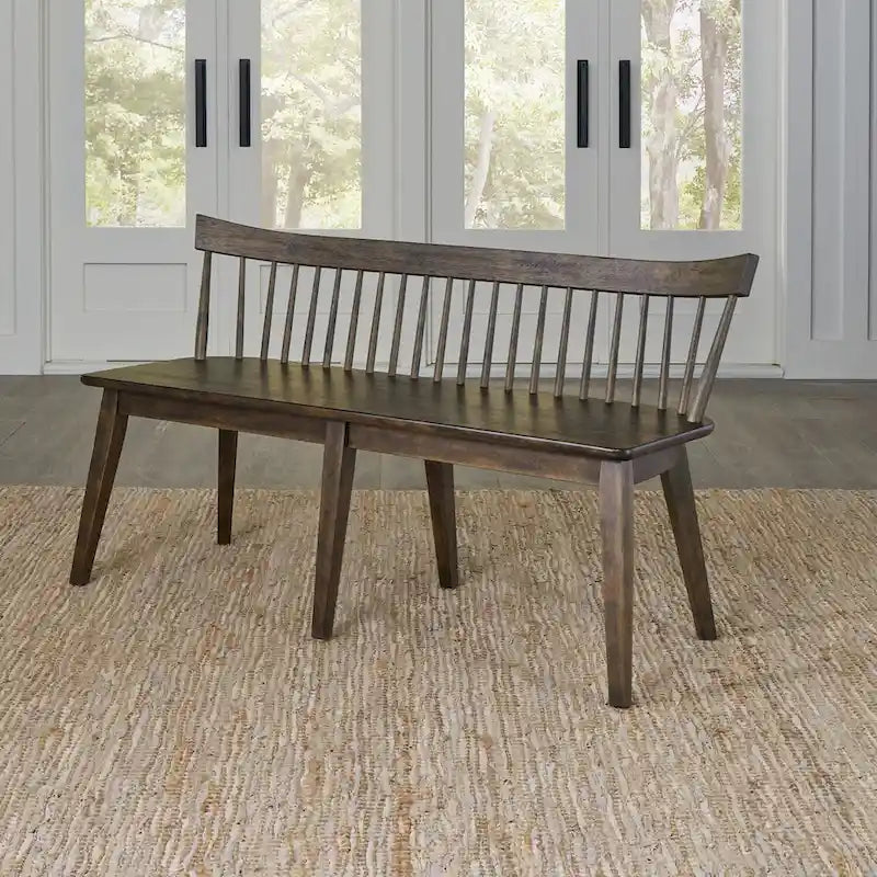 Juego de mesa rectangular rústica marrón Midland Falls de 6 piezas