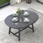 Mesa de Comedor Redonda Extensible, Gris / Lavado de Madera Natural, 4 Asientos