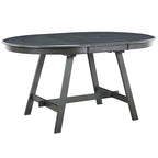 Mesa de Comedor Redonda Extensible, Gris / Lavado de Madera Natural, 4 Asientos