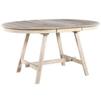 Mesa de Comedor Redonda Extensible, Gris / Lavado de Madera Natural, 4 Asientos
