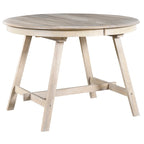 Mesa de Comedor Redonda Extensible, Gris / Lavado de Madera Natural, 4 Asientos