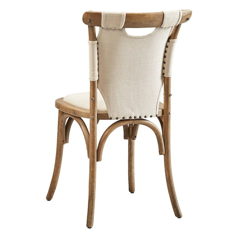 Silla de comedor Bentwood con respaldo de lona color Driftwood, individual