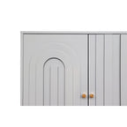 Aparador / mueble auxiliar minimalista de 4 puertas gris/azul, para 1
