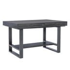 Mesa de comedor a la altura de la encimera Gunmetal, carbón envejecido con almacenamiento, capacidad para 6 personas