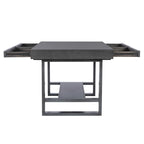 Mesa de comedor a la altura de la encimera Gunmetal, carbón envejecido con almacenamiento, capacidad para 6 personas