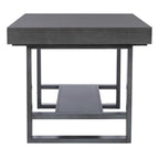Mesa de comedor a la altura de la encimera Gunmetal, carbón envejecido con almacenamiento, capacidad para 6 personas