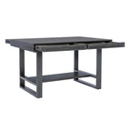 Mesa de comedor a la altura de la encimera Gunmetal, carbón envejecido con almacenamiento, capacidad para 6 personas