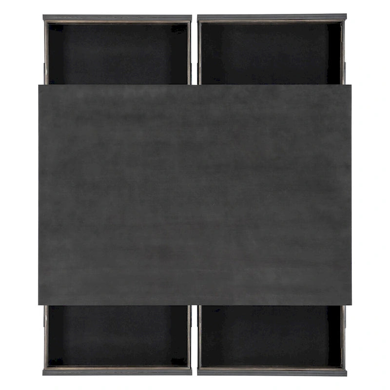 Mesa de comedor a la altura de la encimera Gunmetal, carbón envejecido con almacenamiento, capacidad para 6 personas