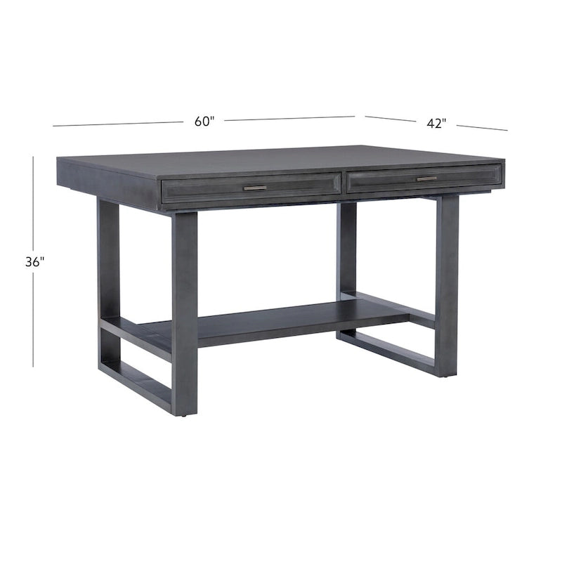 Mesa de comedor a la altura de la encimera Gunmetal, carbón envejecido con almacenamiento, capacidad para 6 personas