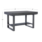 Mesa de comedor a la altura de la encimera Gunmetal, carbón envejecido con almacenamiento, capacidad para 6 personas